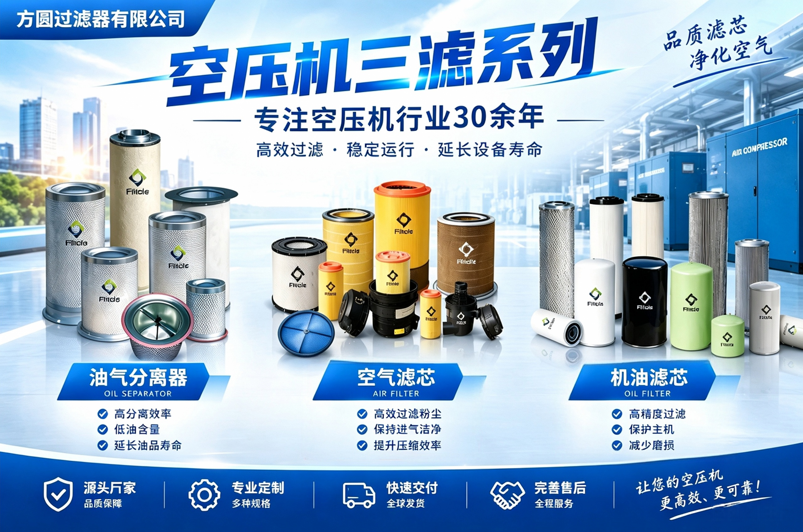 空壓機(jī)三濾是什么？怎么選型？